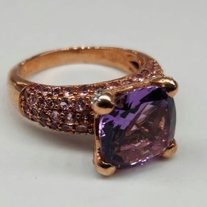 Bolivian Amethyst, Pink Tourmaline. Ring.